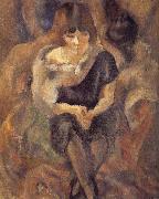 Jules Pascin Lucy wearing fur shawl Spain oil painting artist